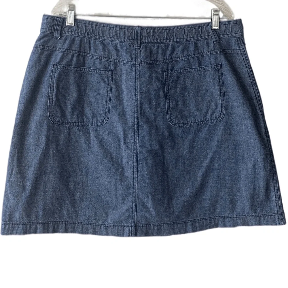 Chambray Skort Tie Waist Chambray Denim Style Shorts Skirt White Stag Size 14